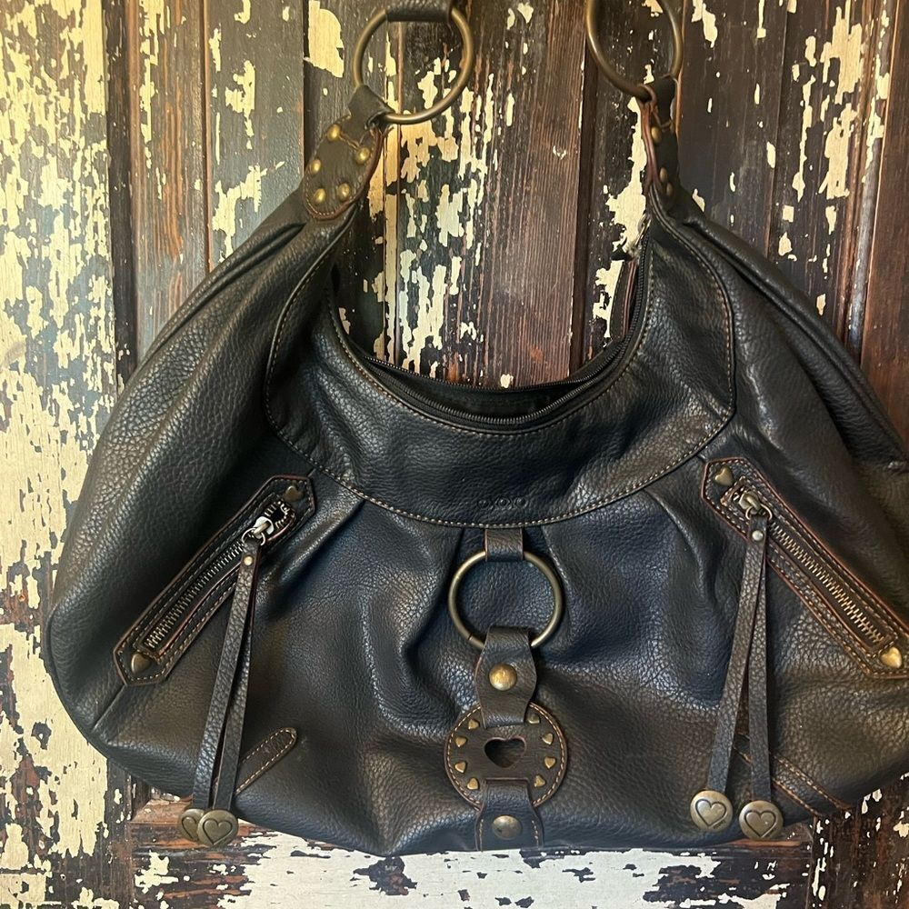 OXOXO heart Stylish Black vegan Leather Women's Bag